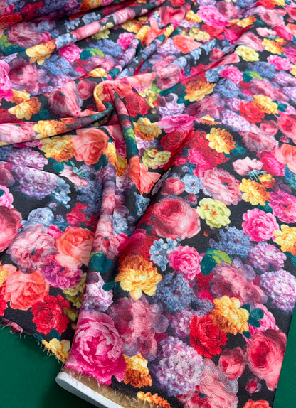 Jersey Crep cu model floral