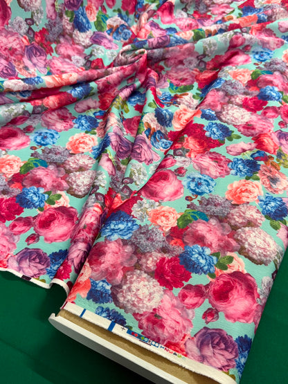 Jersey Crep cu model floral