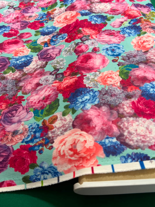 Jersey Crep cu model floral