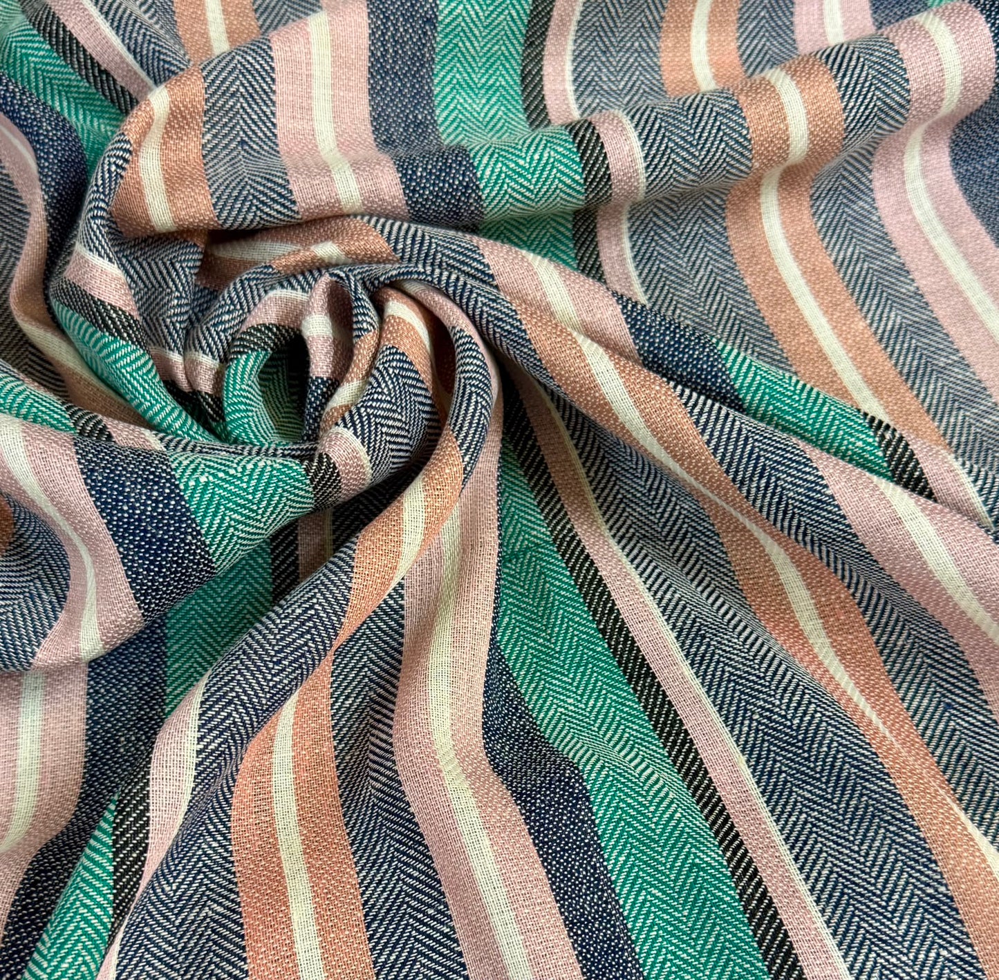Pânză cu model multicolor din bumbac + in